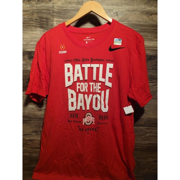 NIKE OHIO STATE BUCKEYES COLLEGE FOOTBALL PLAYOFF TEE T SHIRT Mens M Red NWT - Picture 1 of 3